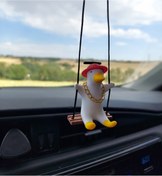 Resim Rex Aksesuar Şapkalı Zincirli Sallanan Ördek Dikiz Ayna Süsü (Kırmızı Şapka) Ördek Ayna Süsü Yeni Trend Araç Süsü 