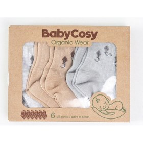 Resim Babycosy Organic Wear Premium %100 Organik,6 Lı Bebek Çorap Doğal Ton,pamuklu,yenidoğan Çorap,0-24 Ay Çok Renkli 