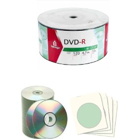 Resim Iomega Boş Dvd-R 16X .4,7 GB 10 Adet ve 10 Adet DVD Zarfı 