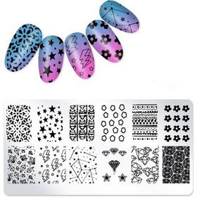 Resim Pop Beauty Tırnak Stampa, Nail Art Stampa Plakası, 24'lü Şeffaf Takma Tırnak Seti Popbeauty2021 