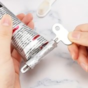 Resim 1 adet Paslanmaz Çelik Manuel Diş Macunu Sıkacağı, Banyo Aksesuarları için Metal Tüp Dağıtıcı, Şarj Gerektirmeyen İşlem, Manuel Diş Macunu Aracı|Tüp Sıkma Yardımcısı|Kaliteli Metal Sıkacağı, Diş Macunu Dağıtıcısı 