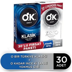 Resim Okey Klasik Prezervatif 10'lu + Zero Prezervatif 20'li 