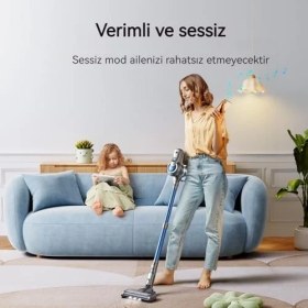 Resim Daders Home GSC50 Şarjlı Dikey Süpürge, 23000PA Güçlü Emişli Hafif Çubuk Elektrikli Süpürge 30 Dakika Uzun Çalışma Süresi, Çıkarılabilir Pil, El Araba Sert Zemin Halı Evcil Hayvan Kılı Için El Süpürgesi 