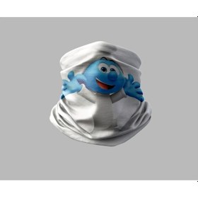 Resim Şirinler Tasarımlı Motorcu Buff Maske Outdoor Boyunluk Unisex Bandana Siyah 