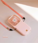 Resim Goldenqian Usb Boyundan Bağlı Küçük Fan Açık Taşınabilir El Fanı Güç Banka Ultra Sessiz İnce Katlanır Mini Masaüstü Vantilatör F30 Pink 