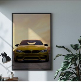 Resim Yellow Bmw - Metal Tablo 