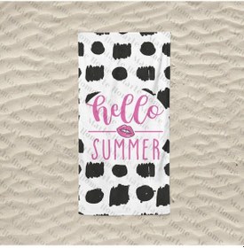 Resim Marte Home Hello Summer P Baskılı Plaj Havlusu 