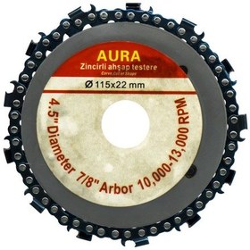 Resim Aura Zincirli Ahşap Testere 115 mm (Taş Motoru İçin) 