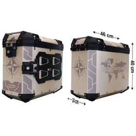 Resim Gp Kompozit Dsn02 Universal 40 Lt X 2 Desenli Alüminyum Motosiklet Yan Çanta Seti 