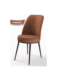 Resim Canisa Concept Dexa Serisi Kiremit Renk Sandalye Mutfak Sandalyesi, Yemek Sandalyesi Ayaklar Kahverengi Kiremit 