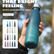 Resim 1 Adet WATERSY 500ml/17oz Paslanmaz Çelik Seyahat Termosu - BPA İçermeyen Su Şişesi - 24 Saat Soğuk ve 12 Saat Sıcak Tutmaya Uygun - Sızdırmaz Kapaklı - Spor Termosu, 2 Conta ve Bulaşık Makinesi Güvenliği 