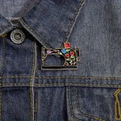 Resim FLIXBLANY Vintage Çiçek Dikiş Makinesi Emaye Rozeti - Kazaklar & Sırt Çantaları için Çinko Alaşım Broş, Moda Aksesuar Hediyesi 