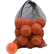 Resim Suntek 18 Adet Tenis Topu Egzersiz Elastik Topları Turuncu 