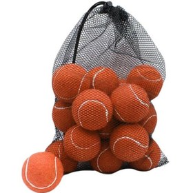 Resim Suntek 18 Adet Tenis Topu Egzersiz Elastik Topları Turuncu 