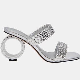 Resim Katy Perry The Linksy Kadın Metalik Gümüş Roleks Topuklu Terlik Gümüş 