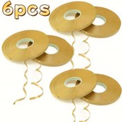 Resim 6 Paket 5mm Altın Kurdele Ruloları, Her Biri 10m, Hediye Paketleme, El Sanatları, Doğum Günü Partisi, Tatil, Düğün, Noel Süslemeleri için Su Geçirmez Plastik Balon İpi 