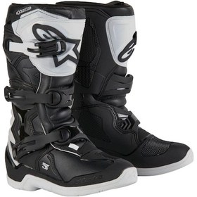 Resim Alpinestars Tech 3s Kros Genç Motosiklet Botu Beyaz Siyah 