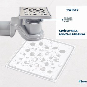 Resim Sukar Twisty 10x10 cm Plastik Çerçeveli Kare Izgaralı Çevir Ayarla Yer Süzgeci 1041-0575022-11 