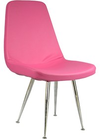 Resim Mobilyakeyfi Bürocci Julia Krom 4 Ayaklı Misafir Koltuğu-Pembe-2019P0120 