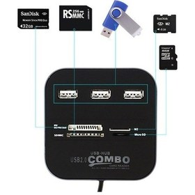 Resim 7 Port USB 2.0 Combo HUB Çoklayıcı Multi Çoklu Kart Okuyucu 