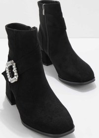 Resim Bambi Siyah Süet Kadın Bot & Bootie K02874040202 