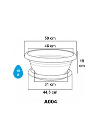 Resim So-a004 Arajman Saksı Takımı Tabaklı 19 Litre No: 4 Kiremit 6 Adet 