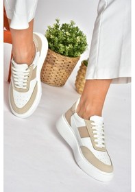 Resim Fox Shoes P274048809 Beyaz/bej Günlük Kadın Spor Ayakkabı Sneakers Beyaz - Bej 