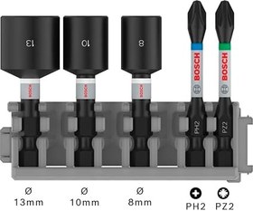 Resim Bosch Professional Accessories 2608522350 Impact-Lokma Anahtar 8/10/13 + Bits, 0 W, 0 V 