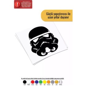 Resim Star Wars Asker Kafası Sticker Oto Motor Laptop Duvar Folyo Sticker 15 X 16 Cm 