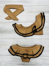 Resim My Kids Wear Kız Çocuk Fırfırlı Ikili Bikini Takım Mercan - Pembe 