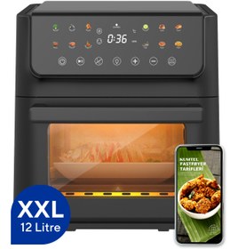 Resim KUMTEL XXL 12 Litre Fastfryer (Yağsız Fritöz Airfryer ) HAF-10 