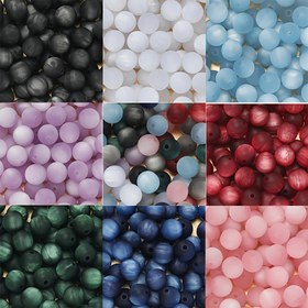 Resim 10 adet Taklit Kedi Gözü Boncukları - 8/10mm Yuvarlak Reçine Aralayıcı Boncuklar DIY Takı Yapımı, Küpeler, Kolyeler, Bileklikler Etkinlikleri Aksesuarları 