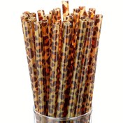 Resim 20 adet/15 adet/10 adet/5 adet/set Yaratıcı Leopar Desenli Plastik Pipetler, Leopar Desenli Yeniden Kullanılabilir Pipetler Baskılı Hayvan Desenli Pipetler Leopar Temalı Plastik Pipetler Orman Hayvanı Doğum Günü Partisi için Uygun, Hayvan Doğum Günü Partisi Hediyeleri 