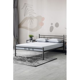 Resim K70 Siyah Metal Karyola Çift Kişilik (150X200 Cm) Yataksız 