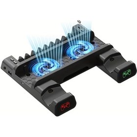 Resim Sunshine022 Siyah Ps4 Dikey Stand Soğutucu Fan Şarj İstasyonu 10 Oyun Yuvası 