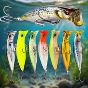 Resim Bass Balıkçılığı İçin Canlı Renkli Popper Yem - Çeşitli saç tokası ile Gerçekçi Yüzme Balık Tasarımı, Yüzey Balıkçılığı İçin İdeal, Yüzey Balıkçılığı Yem|Gerçekçi Yem Tasarımı|Dayanıklı Balıkçılık Ekipmanı, Balıkçılık Yemleri 