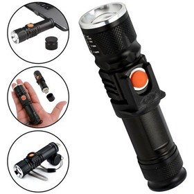 Resim P50 Led Şarjlı Mıknatıslı Usb El Feneri Wt-622 Siyah 