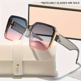 Resim Kadınlar için şık ve büyük ölçekli kare çerçeveli moda gözlükleri - Zarif PC Lens Parti Gözlükleri, Dekoratif Kılıfsız, Plastik Çerçeve, Moda Aksesuarı| Büyük Gözlükler| Polikarbonat Lensler, Sevimli Gözlükler 