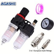 Resim Dashanshop Agashe Afc 2000 3ü 1 Arada Avrupa Hava Kompresörü Filtresi Yağ Su Ayırıcı Regülatör Seti 