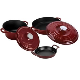 Resim Lava Döküm Bordo Serisi 5 Parça Set 