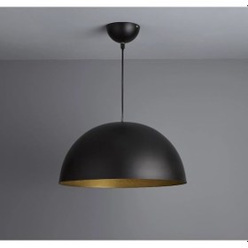 Resim Mylights Metal Sarkit Rustik Retro 28 Cm Siyah Içi Sari Avize 