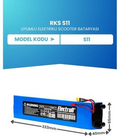 Resim Rks S11 Uyumlu Batarya 36v 6.000mah 