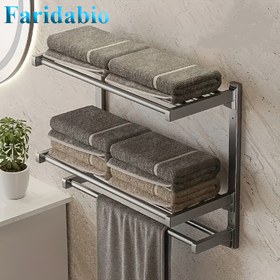 Resim Faridabio Matkap Gerektirmeyen Banyo Organizatörü - Sağlam Karbon Çelik 3 Katlı Havlu Askısı, Yer Tasarruflu Banyo Depolama Rafı, Çoklu Havlu ve Duş Sepeti Tutucu, Kolay Kurulum için Banyo, Mutfak, Çamaşır Odası - Modern Minimalist Tasarım, Matkapsız Montaj, Çağdaş Duvara Monte, Şık Metal Kaplama, Dayanıklı Yapı, Paslanmaz Malzeme, Çok Katlı Raf, Ev Düzenleyici, Havlu Askıları 