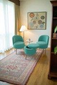Resim Zinnet Design Bella Oturma Takımı–İkili Koltuk, İki Adet Berjer ve Bir Adet Sandıklı Puf, Ofis & Salon Kullanımı 