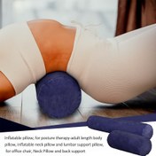 Resim 1 Adet Şişme Yastık - Antrenman Sonrası Kullanım İçin Ayarlanabilir Sertlikte Boyun & Bel Destek Yastığı, Taşınabilir Şişme Rahatlama Yastığı, Ofis Koltuğu için Mor, Kas Gevşetici Yardımcı, Çok Amaçlı Minder, Yumuşak Dolgu, Evde Rahatlık 