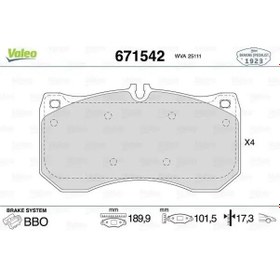 Resim Valeo 671542 On Fren Balatasi 4h0698151c 4h0698151p 8w0698151ap 