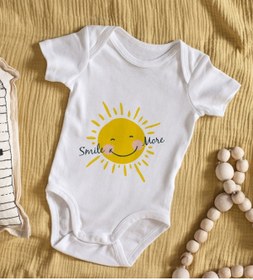 Resim Bitmeyen Kartuş Bk Kids Smile More Tasarımlı Bebek Body Zıbın - Model 1 