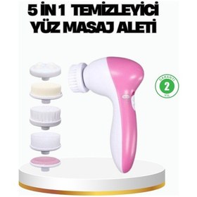 Resim 5 İ 1 Arada Yüz Temizleme Cihazı Masaj, Fırça, Peeling Ve Krem Uygulama Aparatlı 