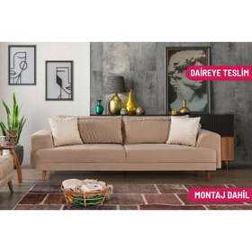 Resim Laperla Mobilya BİSNO YATAKLI KANEPE BABYFACE SÜTLÜ KAHVE 