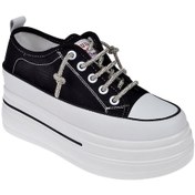 Resim Guja İçten Dolgulu Keten Kadın Spor Ayakkabı Gj-34510 Siyah-siyah Siyah 